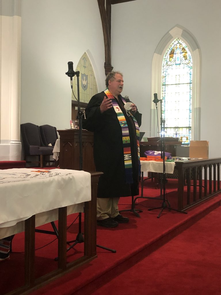 Pastor Marty Kuchma addresses his congregation on Mental Health Sunday Worship at St. Paul’s United Church of Christ.